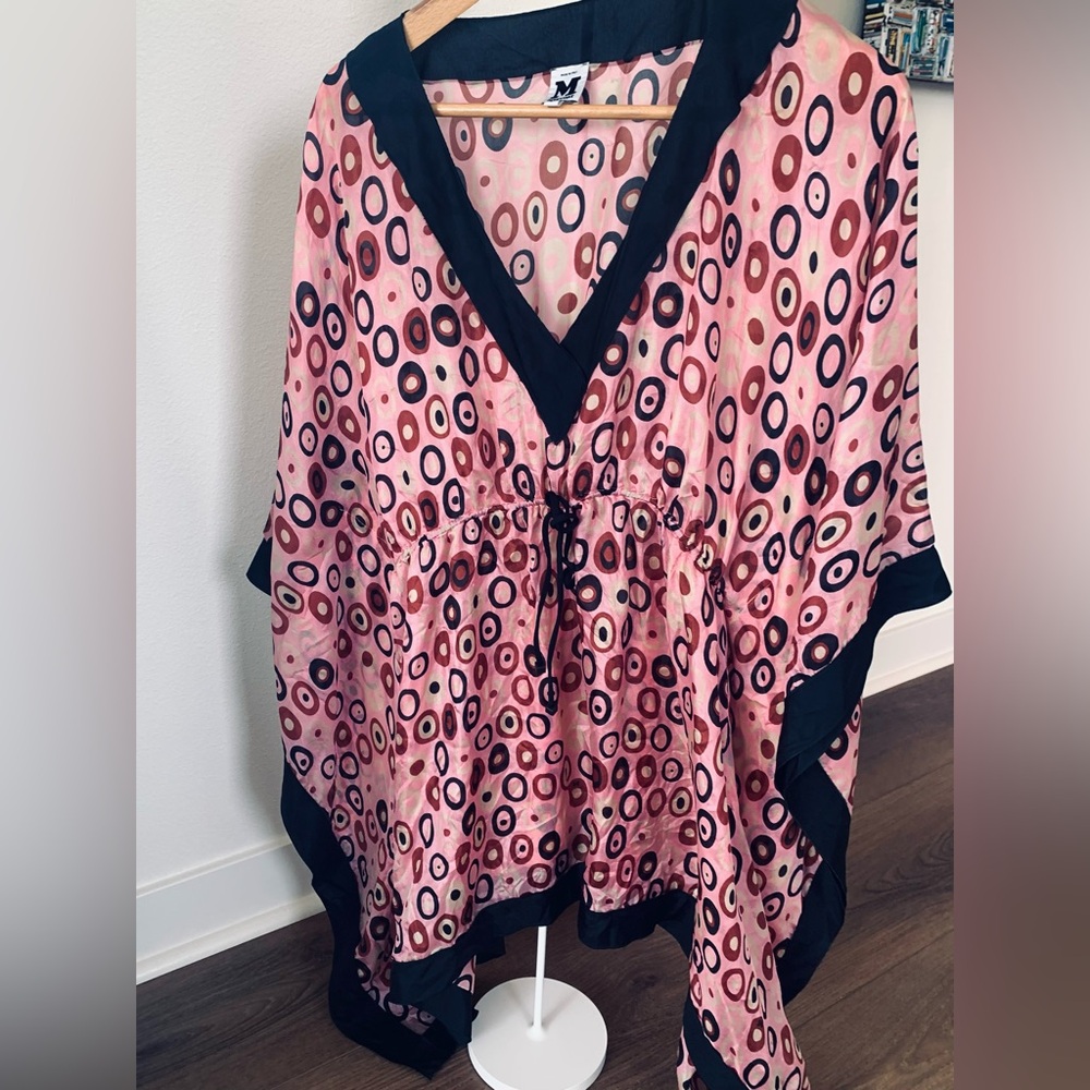 Missoni Silk Caftan- Pink and Black circular print